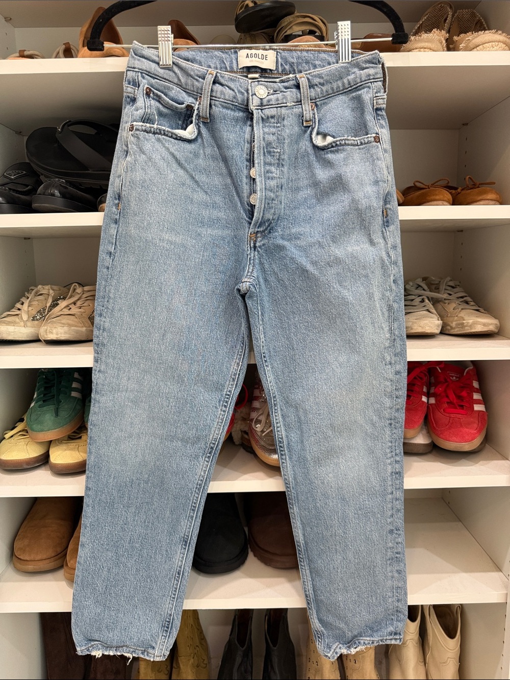Agolde Light Wash Straight-Leg Jeans